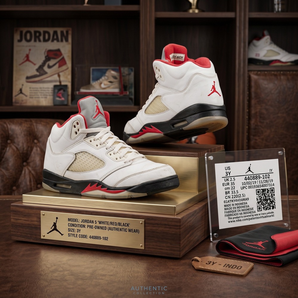 Air Jordan 5 Retro OG Fire Red 440889-102 Size 3Y